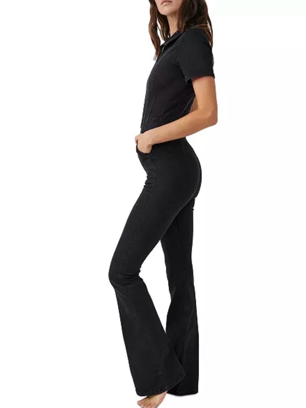 We The Free Women's Jayde Zip-Front Flare-Leg Jumpsuit